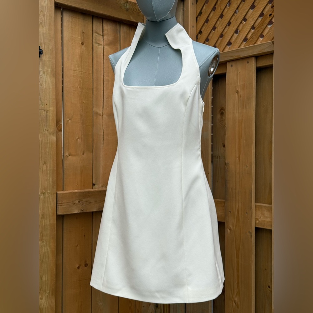 🆕 CULT GAIA 🧿 NWOT Akaia White Linen-Blend Mini Dress, Sz US 12 - Picture 6 of 17